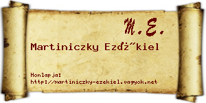 Martiniczky Ezékiel névjegykártya